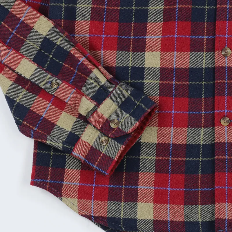 Fjallraven Singi Heavy Flannel Long Sleeve Shirt Deep Red-3