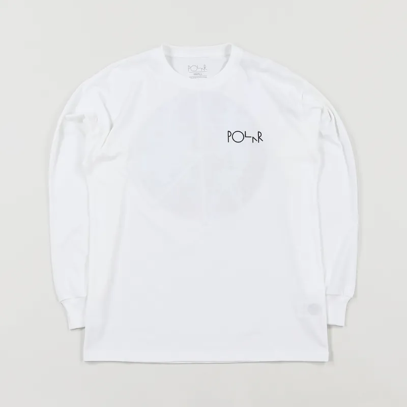 Polar Skate Co. Skeleton Fill Logo Long Sleeve T Shirt White-1