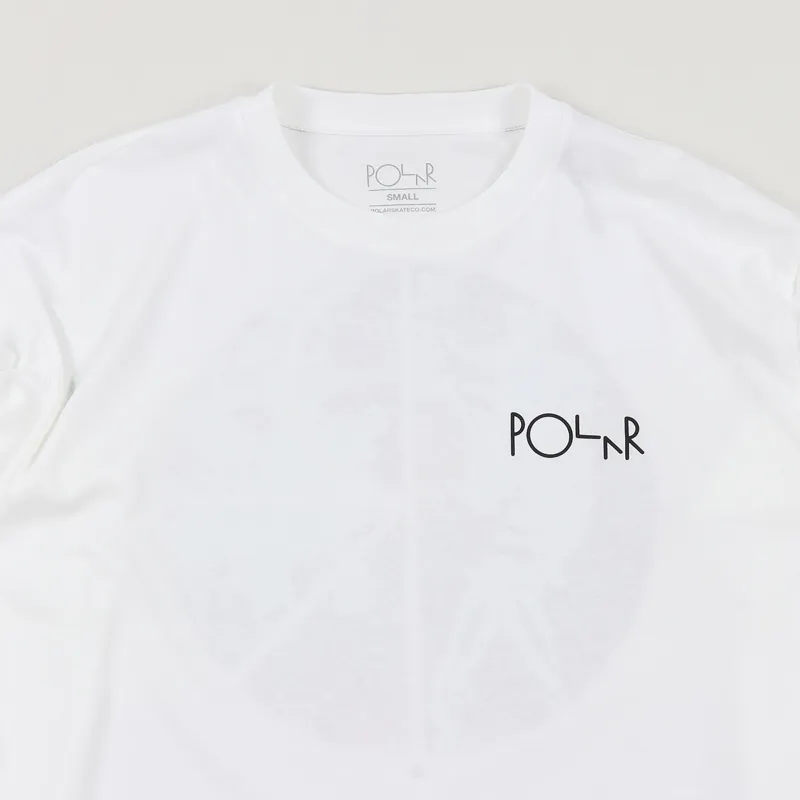 Polar Skate Co. Skeleton Fill Logo Long Sleeve T Shirt White-2