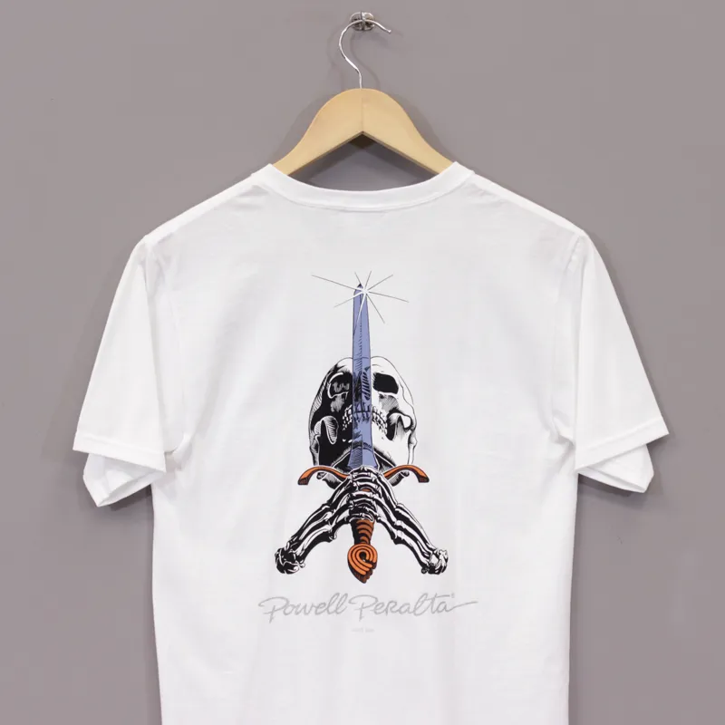 Powell Peralta Sword Skull T Shirt - White-2