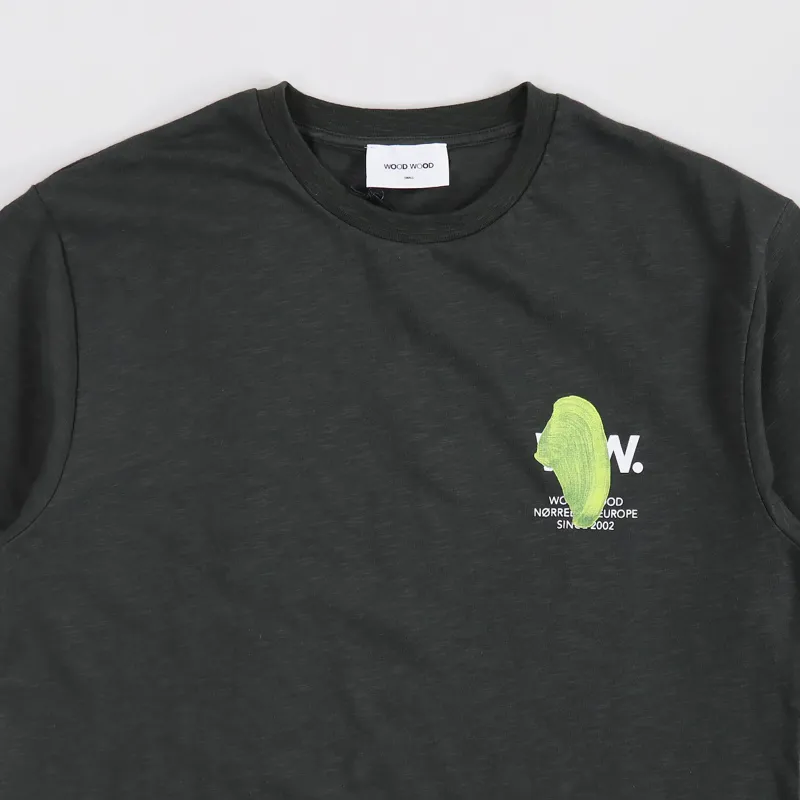 Wood Wood Slater T Shirt Dark Green-1