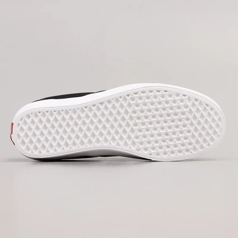 Vans Perforated Slip On Lite Leather Shoes Black White-6