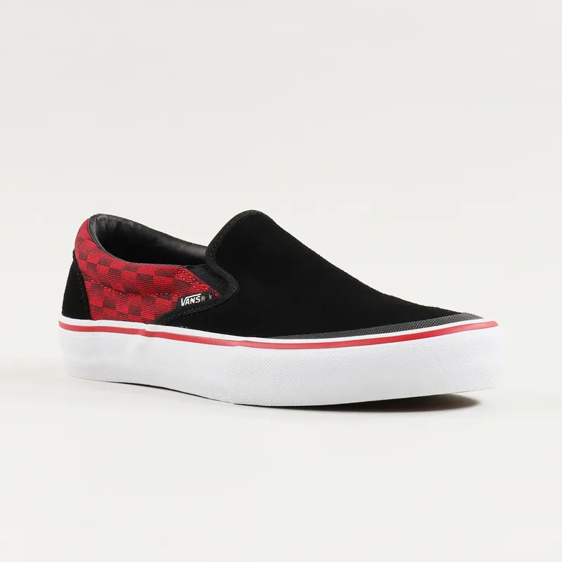 Vans x Baker Skate Slip On Pro Rowan Shoes Speed Check Black Red