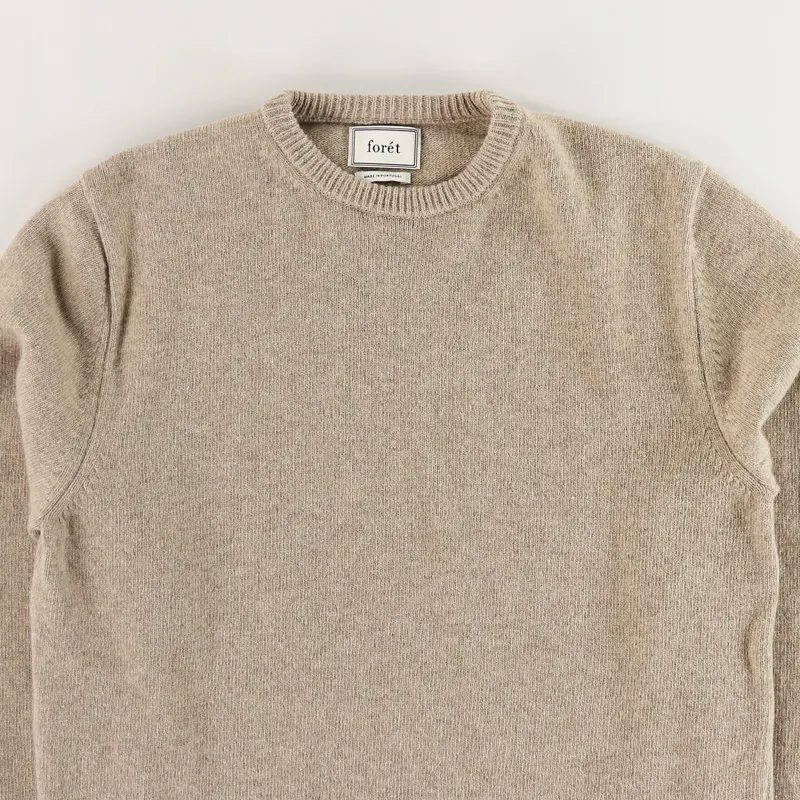 Foret Slow Lambswool Sweat Beige Melange-1