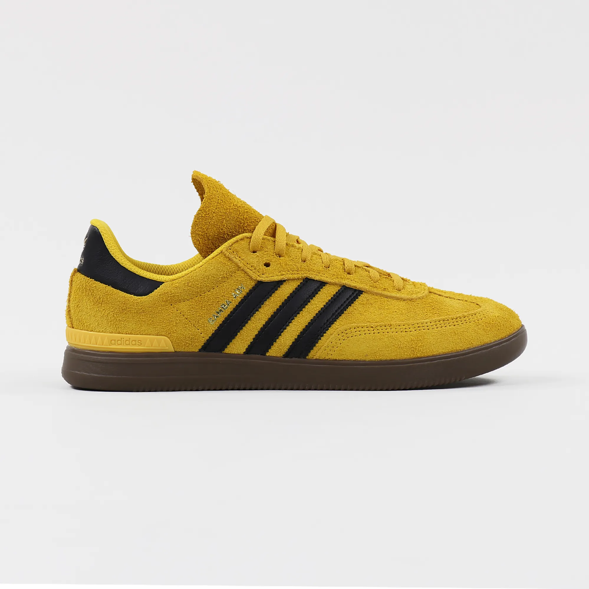 Adidas Skateboarding Mens Samba ADV Shoes Bold Gold Black Gum Adidas Skateboarding Mens Samba ADV Shoes Bold Gold Black Gum