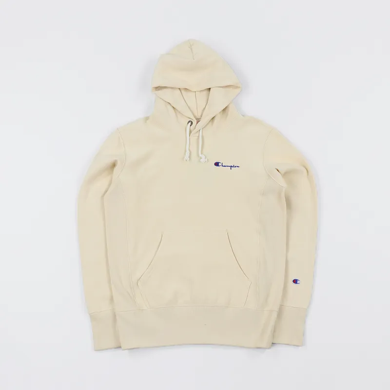 Champion Reverse Weave Small Script Sweat Hoodie Oat