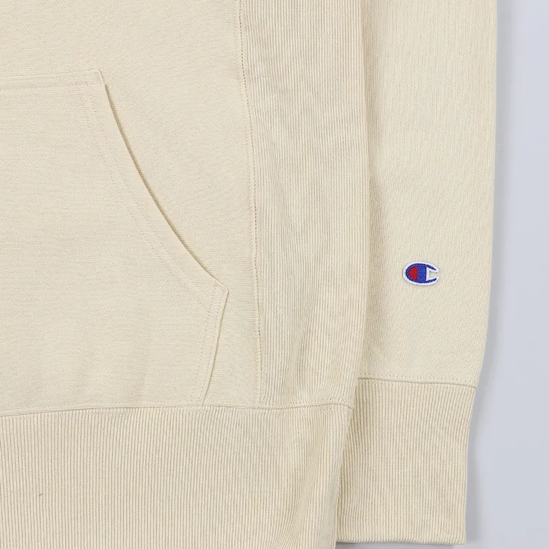 Champion Reverse Weave Small Script Logo Hoodie Oat-2