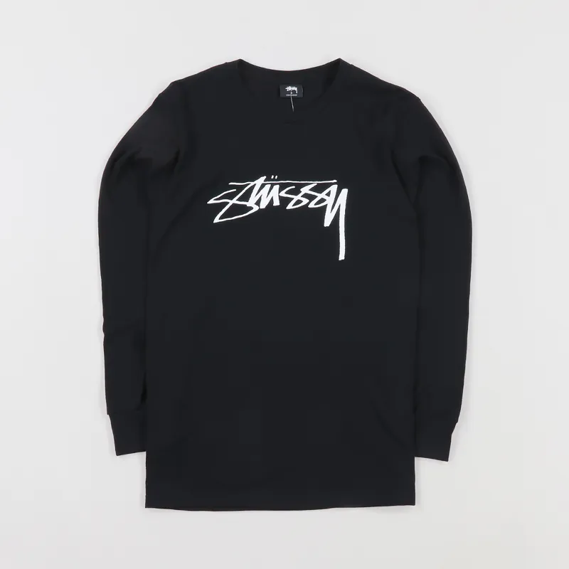 Stussy Smooth Stock Long Sleeve T Shirt Black