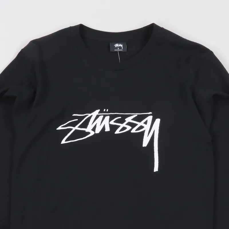 Stussy Smooth Stock Long Sleeve T Shirt Black-1