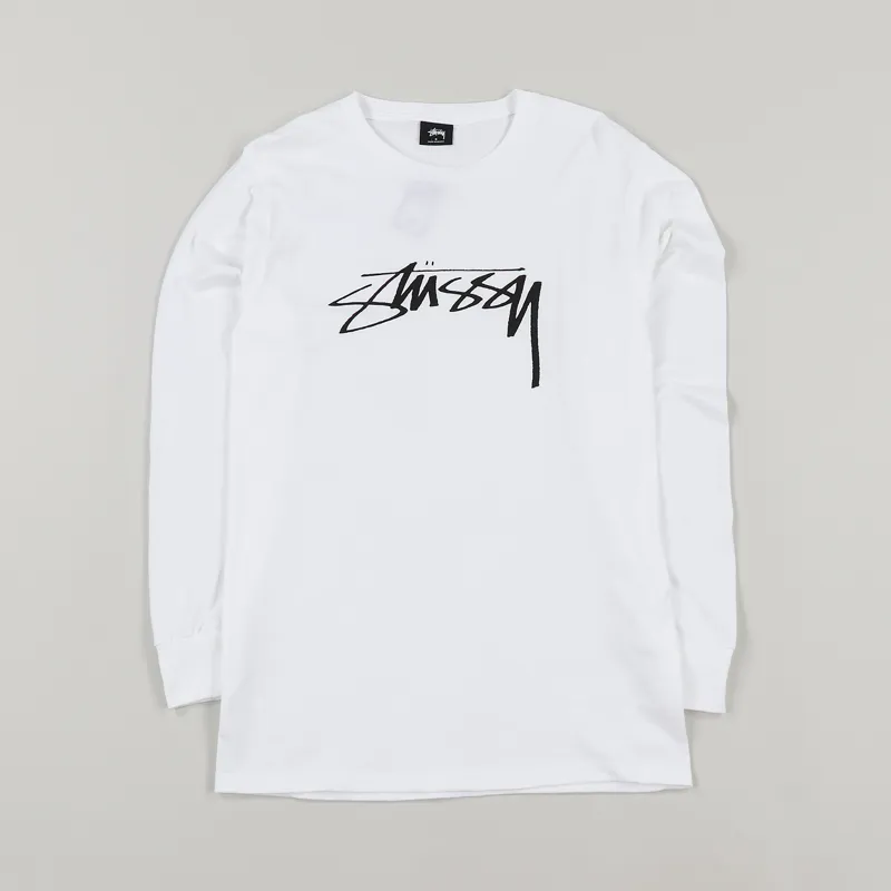 Stussy Smooth Stock Long Sleeve T Shirt White