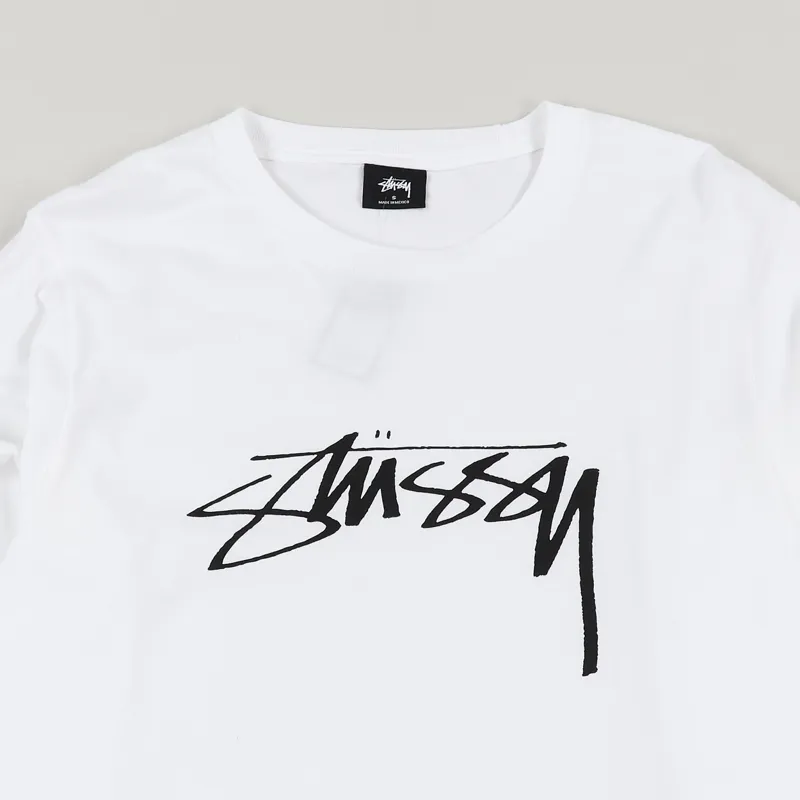 Stussy Smooth Stock Long Sleeve T Shirt White-1