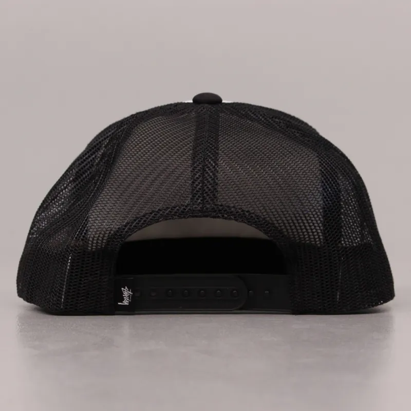 Stussy Summer Script Trucker Snapback Cap Black-3