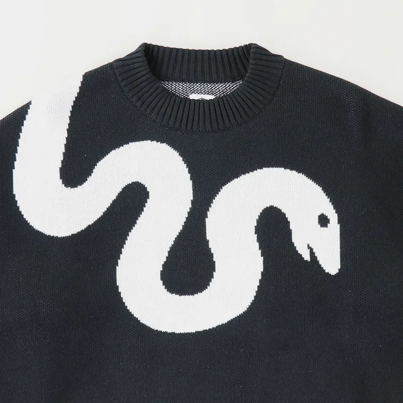 Polar Skate Co. Snake Knit Sweater Black White-1