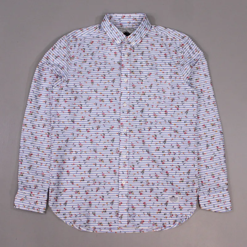 Penfield Sunnyvale Floral Long Sleeve Shirt Blue Stripe