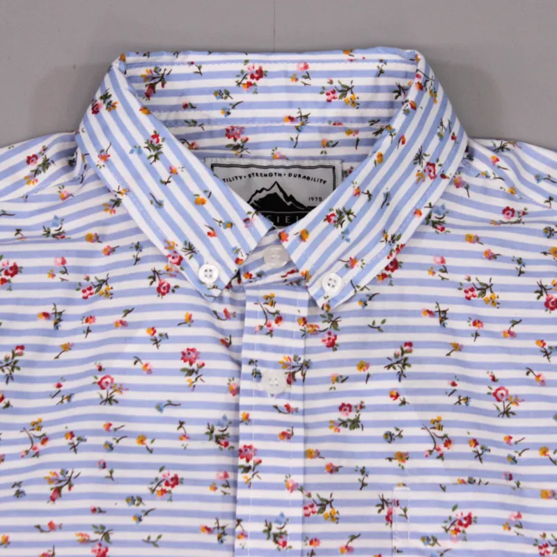 Penfield Sunnyvale Floral Long Sleeve Shirt Blue Stripe-1