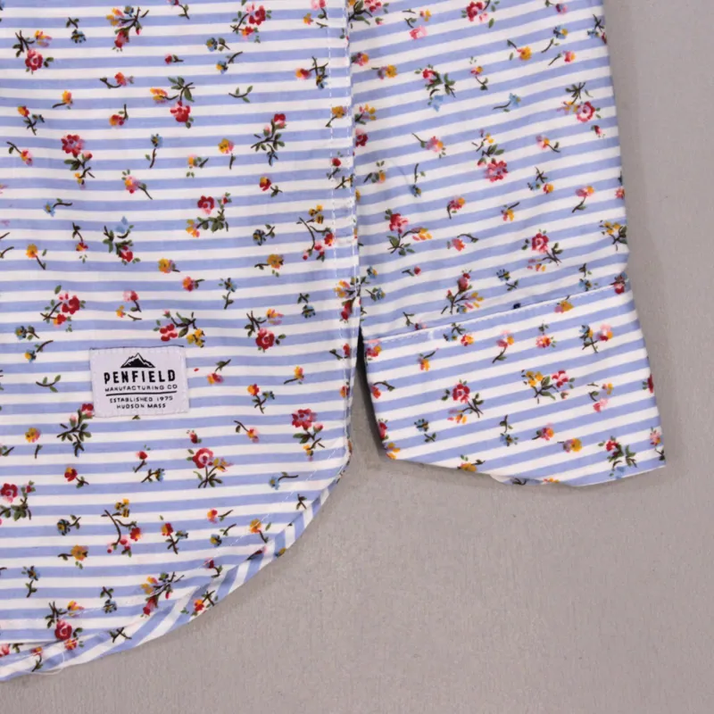Penfield Sunnyvale Floral Long Sleeve Shirt Blue Stripe-3