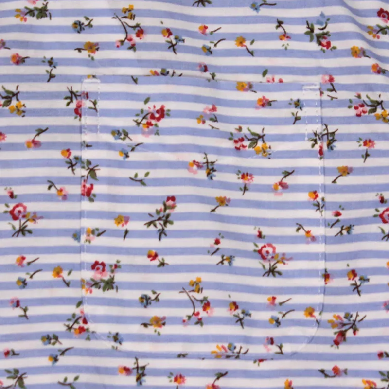 Penfield Sunnyvale Floral Long Sleeve Shirt Blue Stripe-4