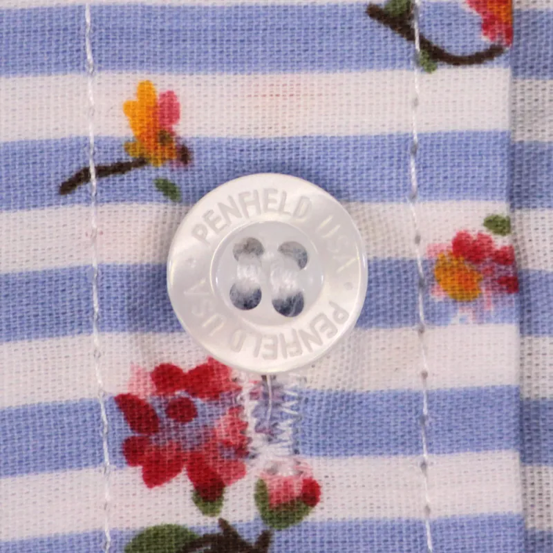 Penfield Sunnyvale Floral Long Sleeve Shirt Blue Stripe-5