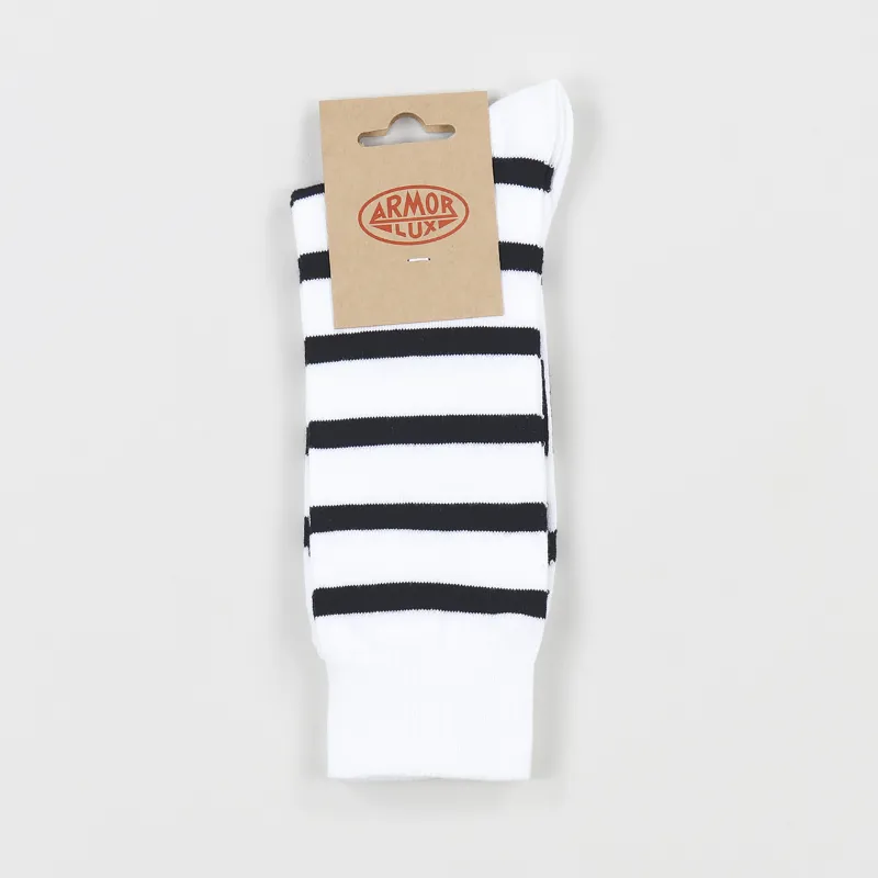 Armor Lux Stripe Socks Blanc Rich Navy