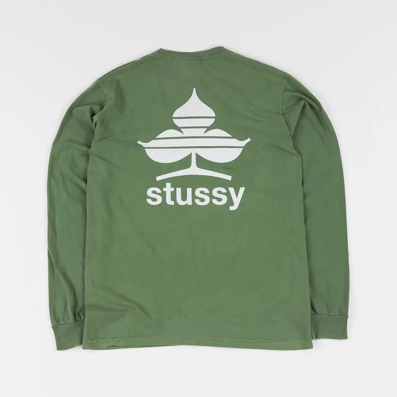 STUSSY｜LONG-SLEEVED ROUND NECK T-SHIRTS (1140295 OLIVE) Basic Stüssy LS Tee – Olive | Tees | Stüssy Europe