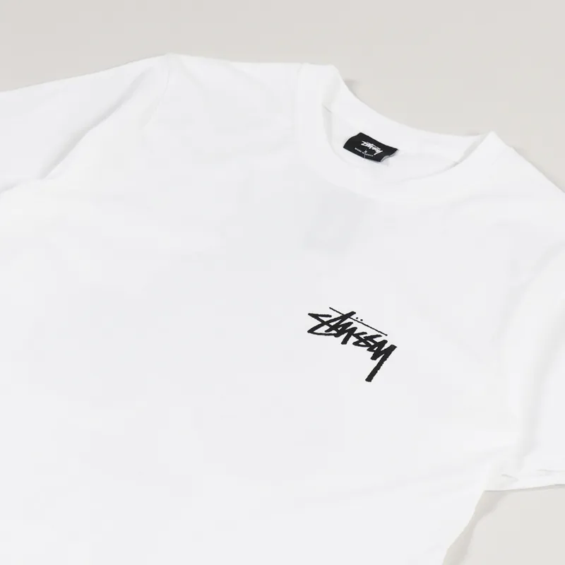 Stussy Mens Short Sleeve Crown Spade Graphic T Shirt White