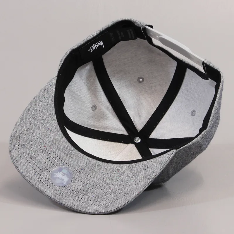Stussy Speckled Snapback Cap Grey Melange-3