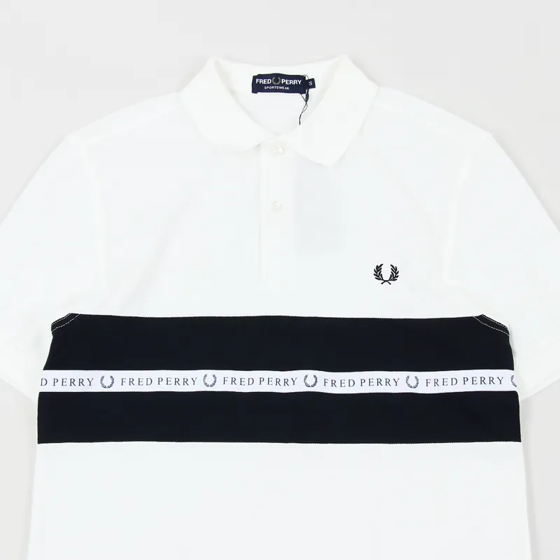 Fred Perry Sports Tape Polo Shirt Snow White-1
