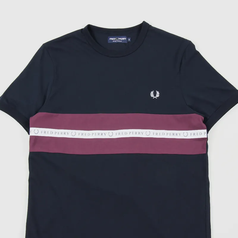 Fred Perry Sports Tape T Shirt Navy-1
