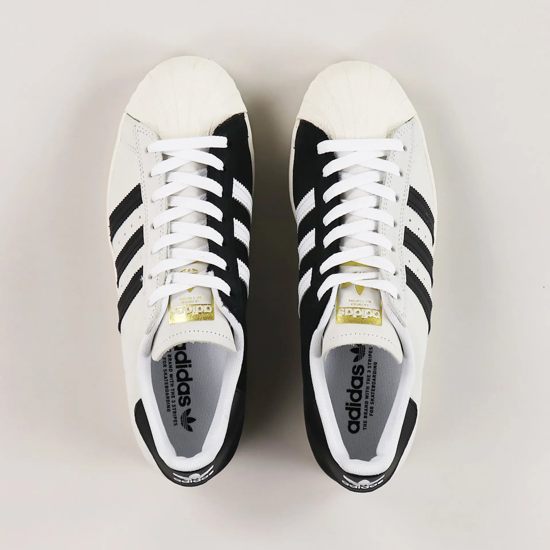 Adidas Skateboarding Superstar ADV Shoes Tone White Black Gold