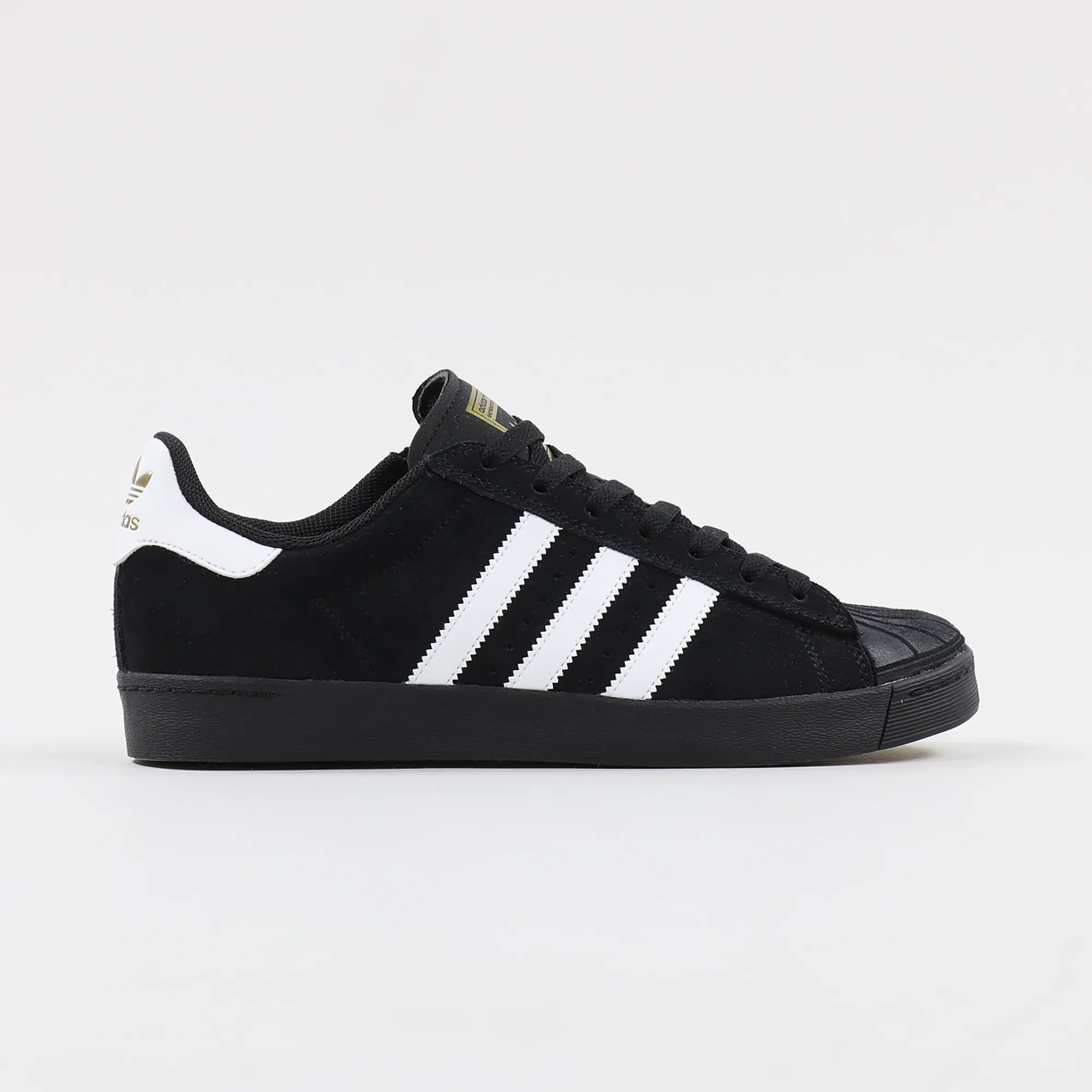 Adidas Skateboarding Superstar Vulc ADV Shoes Black White Gold Adidas Skateboarding Superstar Vulc ADV Shoes Black White Gold