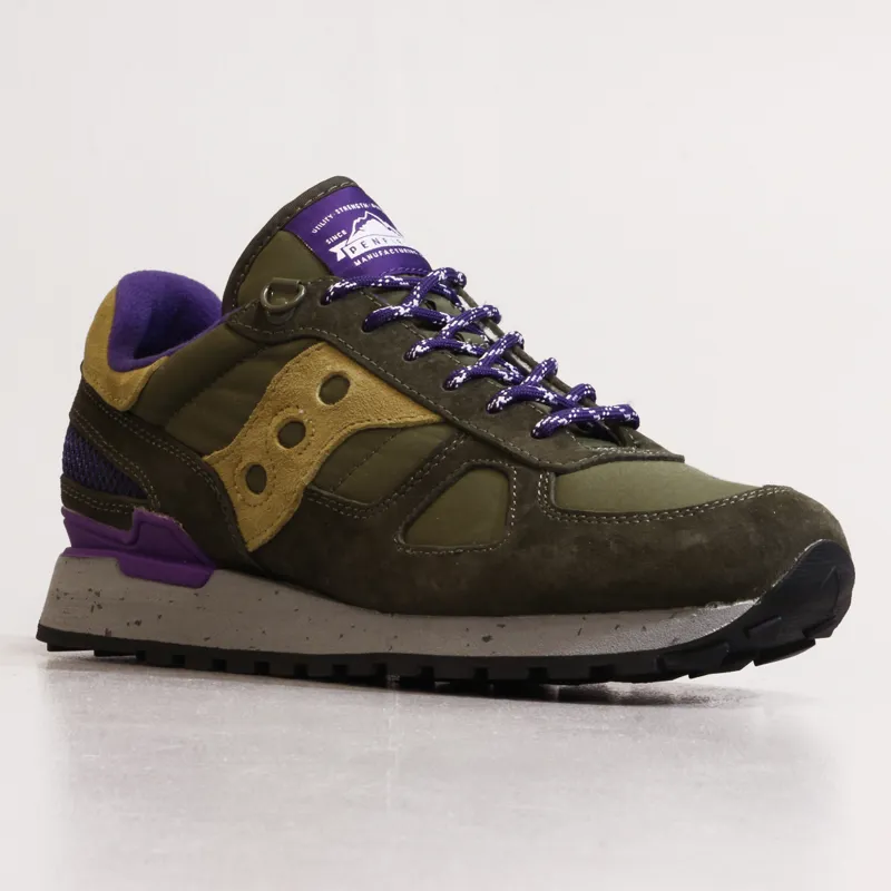 Penfield x Saucony Mens Shadow Original Shoes Olive Purple Hike