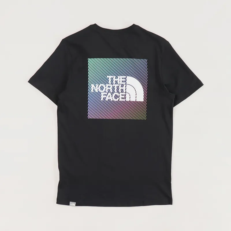 The North Face Mens Short Sleeve Rainbow Logo T Shirt Black White