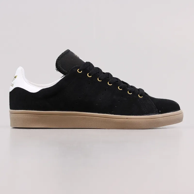 Adidas Mens Stan Vulc Shoes Black White Gum