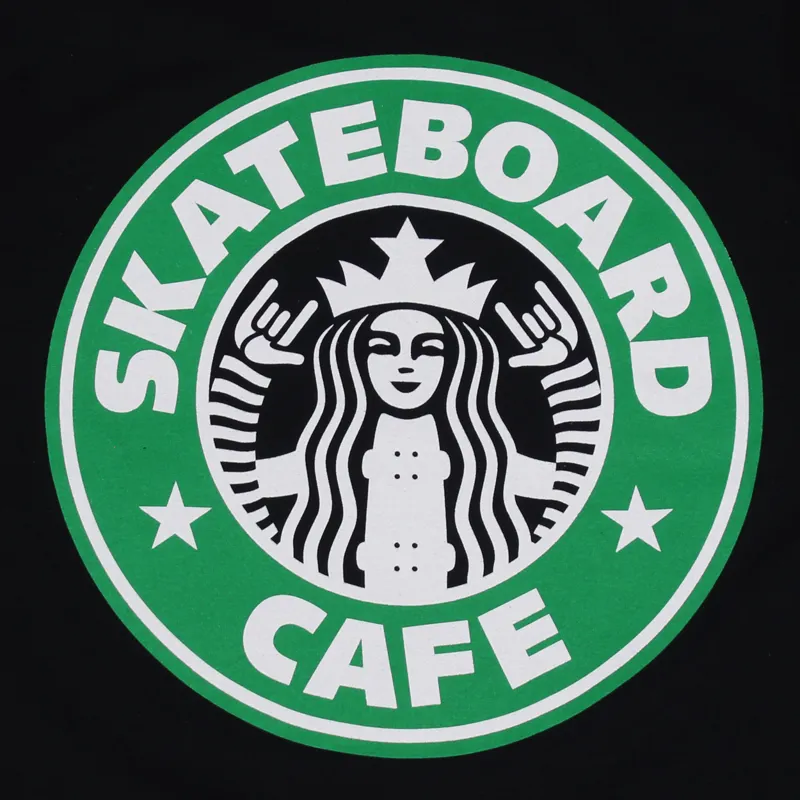 Skateboard Cafe Starfucks T Shirt Black-3