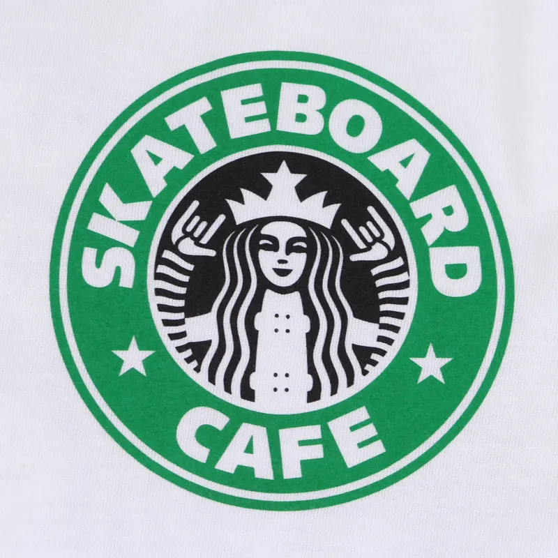 Skateboard Cafe Starfucks T Shirt White-1