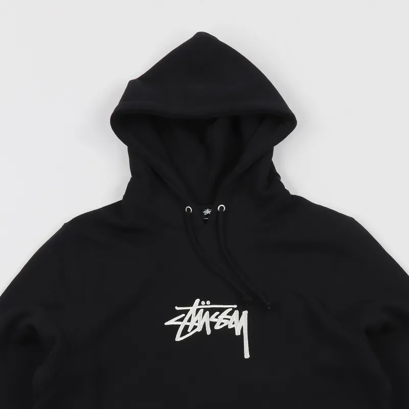 Stussy Stock Applique Hoodie Black-1