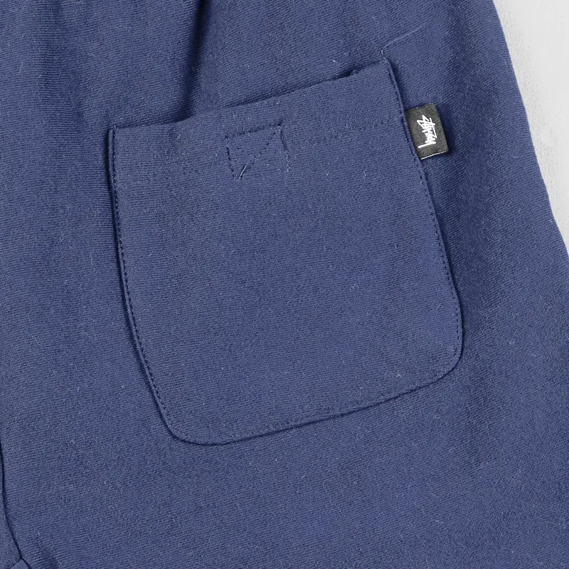 Stussy Stock Fleece Shorts Navy Blue-3
