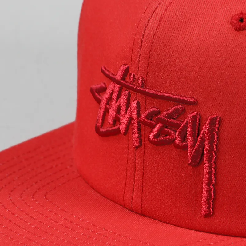 Stussy Stock Pigment Snapback Cap Red-1