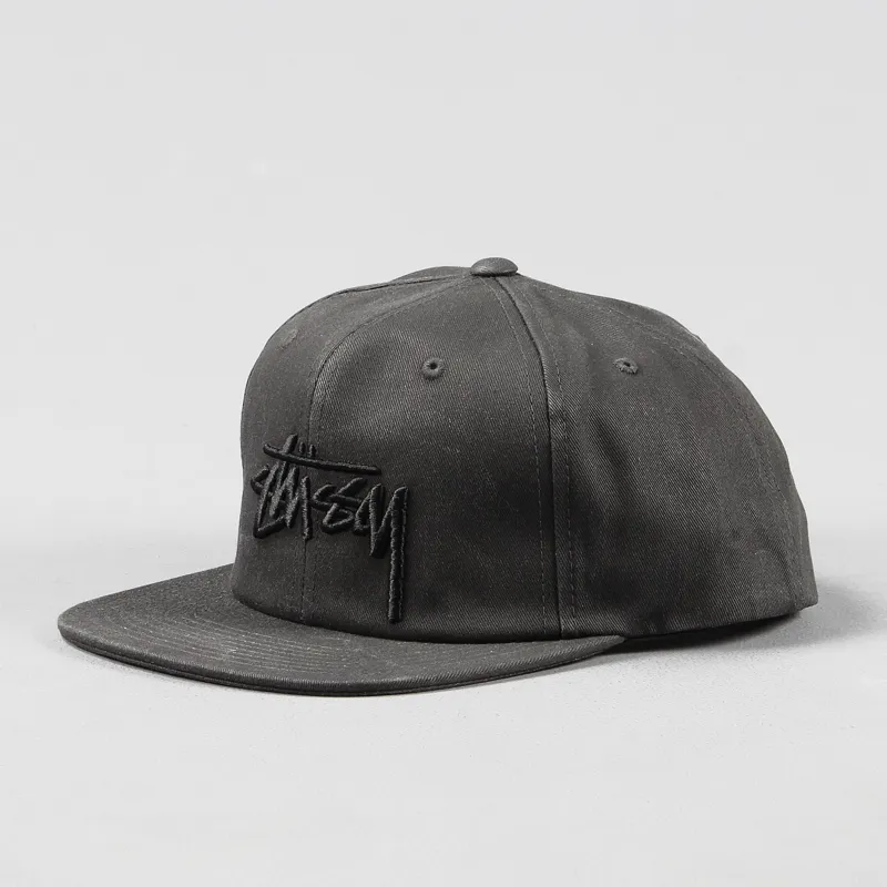 Stussy Stock Pigment Snapback Cap Black