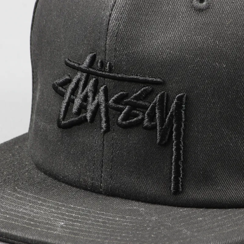 Stussy Stock Pigment Snapback Cap Black-1