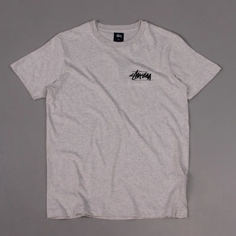 Stussy Stock Pocket Tee Grey Heather