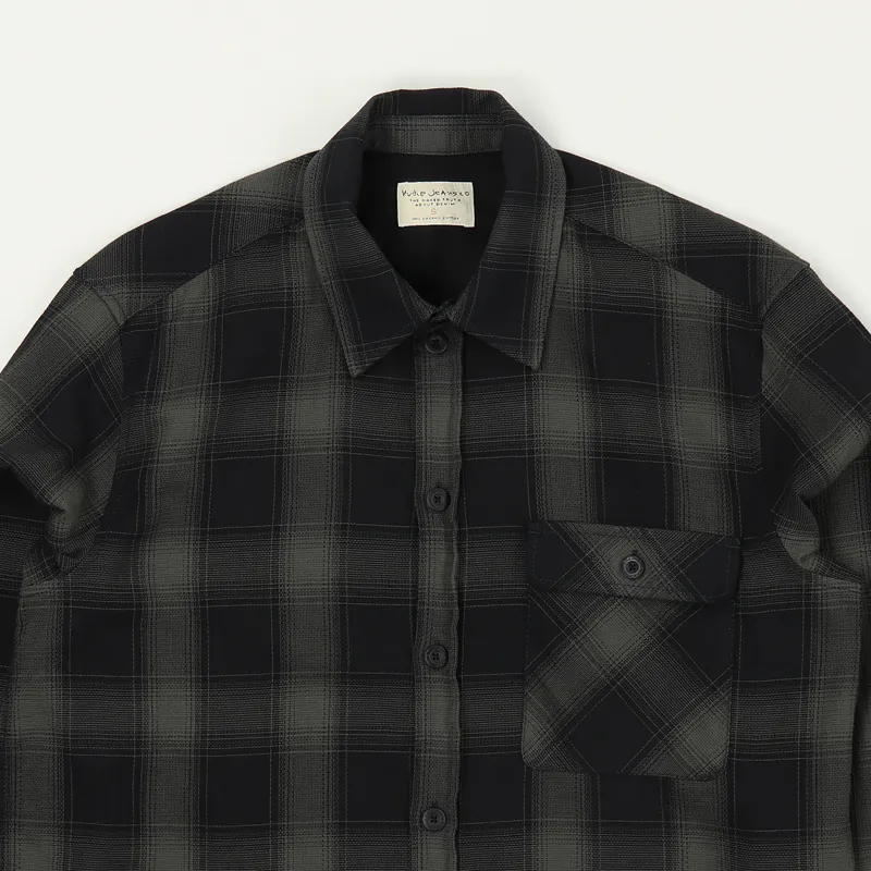 Nudie Jeans Sten Shirt Shadow Check Black-1