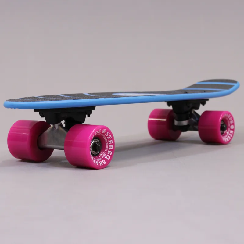 Stereo Wooden Vinyl Micro Mini Cruiser Blue Pink Skateboard
