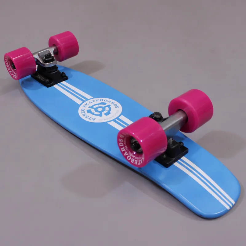 Stereo Wooden Vinyl Micro Mini Cruiser Blue Pink Skateboard