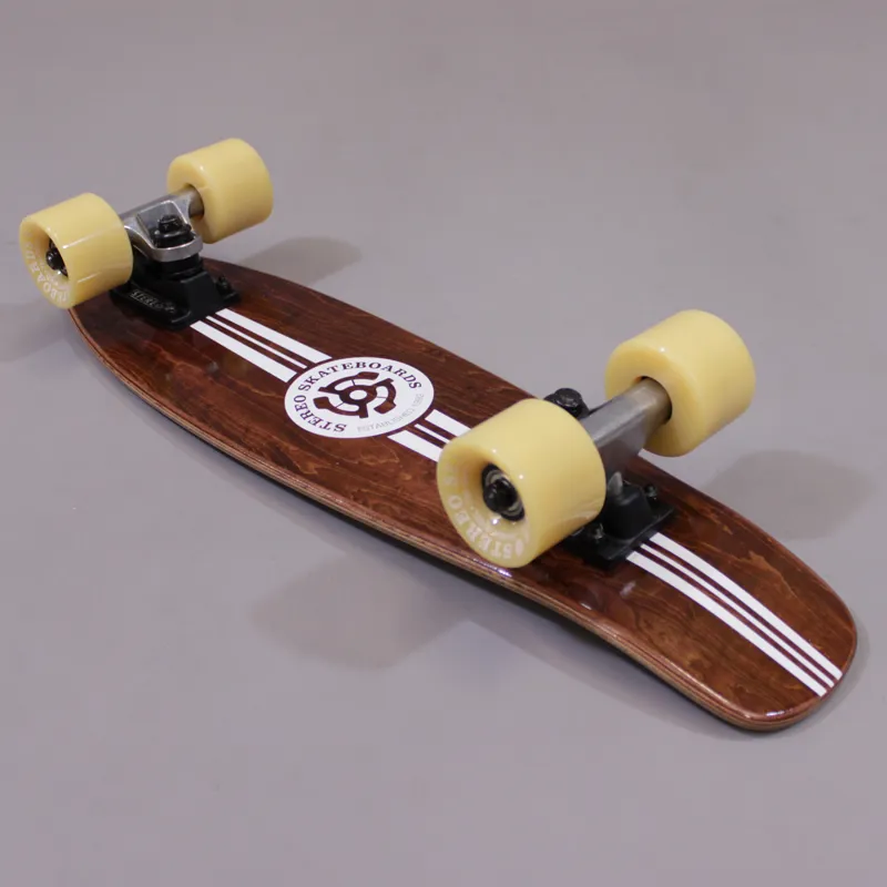 Stereo Wooden Vinyl Micro Mini Cruiser Stained Wood Brown Skate