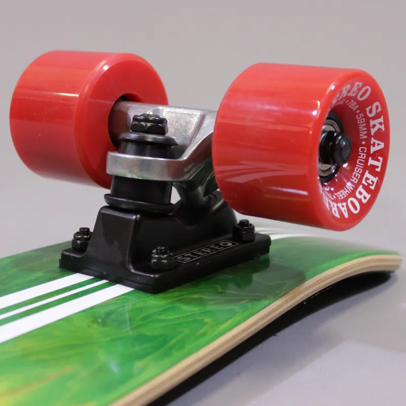 Stereo Wooden Vinyl Cruiser - Yellow, Green and Red-5