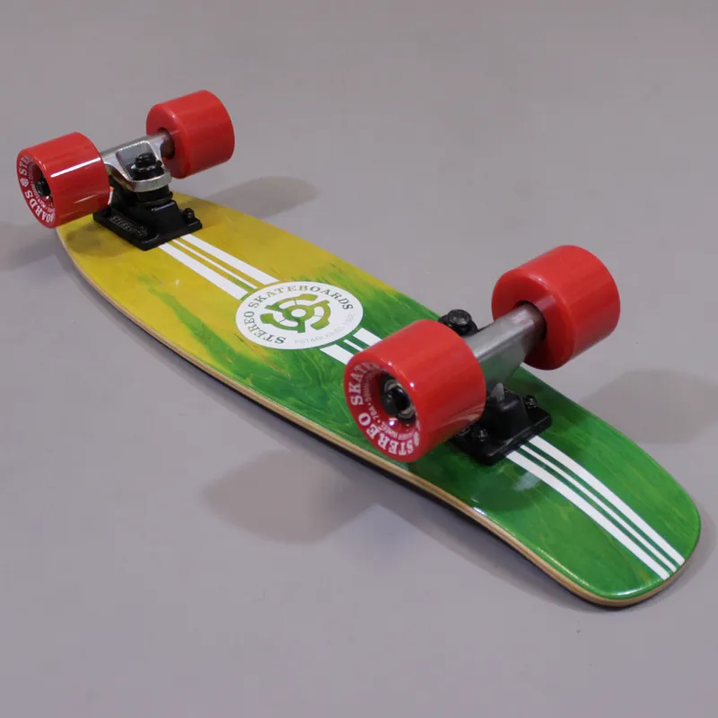 Stereo Wooden Vinyl Cruiser - Yellow, Green and Red-4