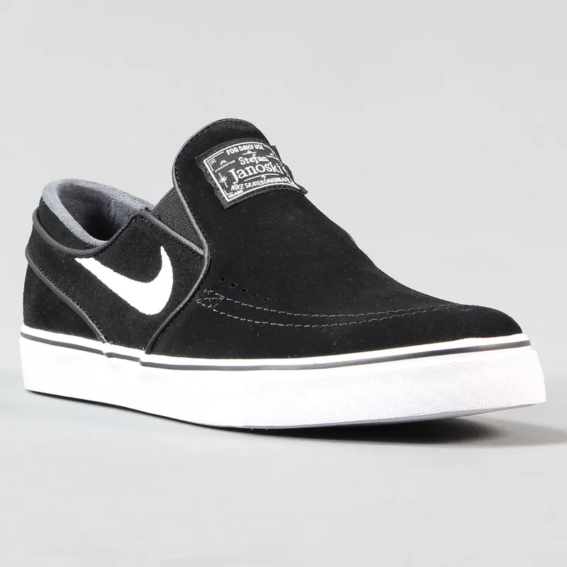 Nike SB Stefan Janoski Slip On Shoes Black White-3