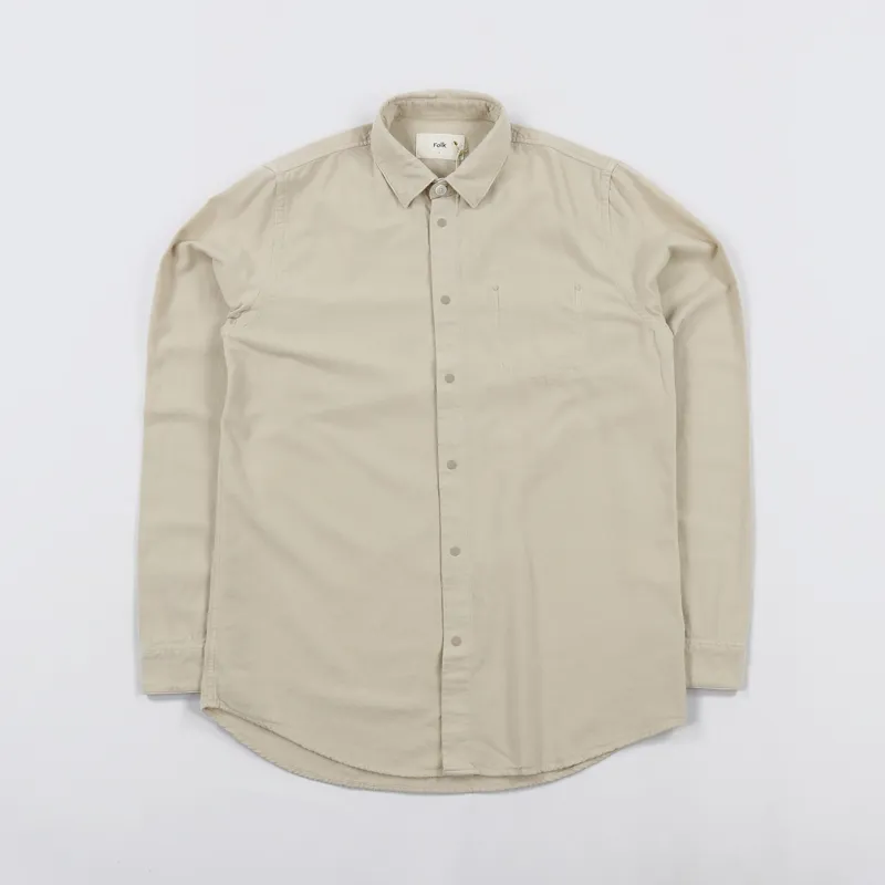 Folk Stitch Pocket Shirt Sand