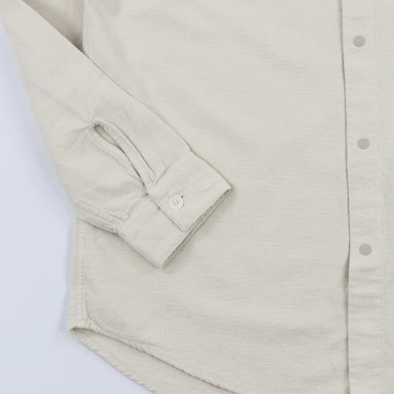 Folk Stitch Pocket Shirt Sand-2